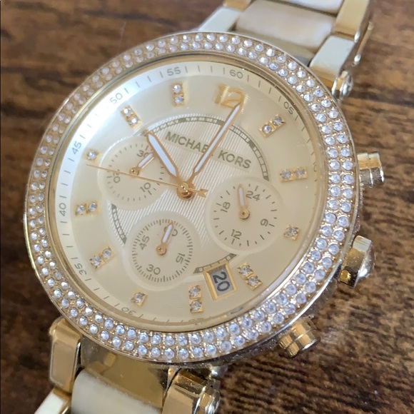 Michael Kors Gold Parker Chronograph Watch - Picture 2 of 3